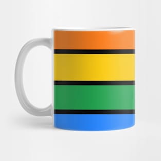 Bright rainbow and black stripes Mug